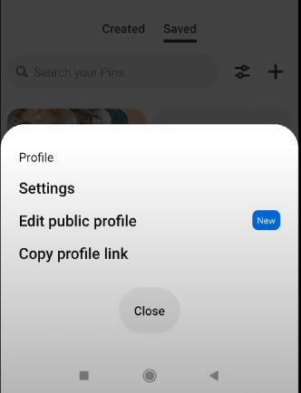 edit pinterest public profile