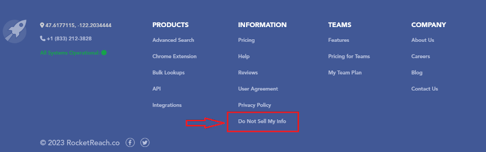 RocketReach Opt Out do not sell my info