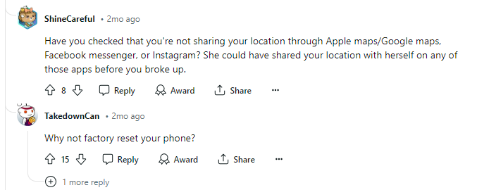 reddit thread about phone tracking