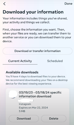 click on the Download button and all the data will be downloaded to your device.