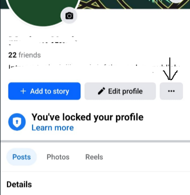  Click on the three dots option in your profile