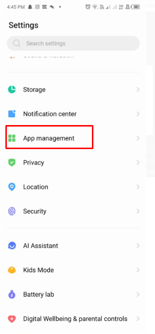 Click on Notifications & Apps 