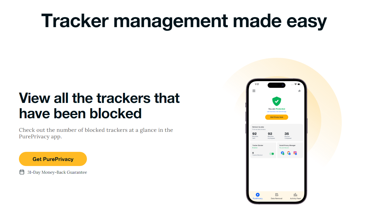Tracker management with pureprivacy tracker blocker
