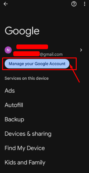 Manage Your Google Account