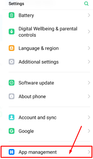 Go to Settings > Apps Management