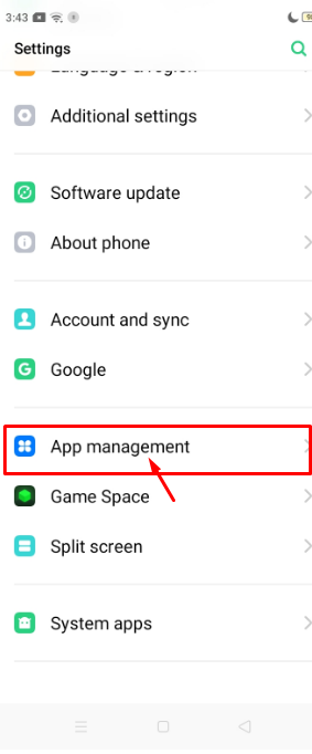 App management settings