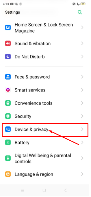 Select Device and Privacy