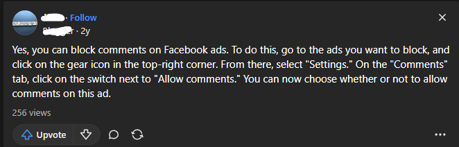 reddit thread about ads comments