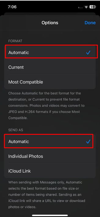 select option to automatic