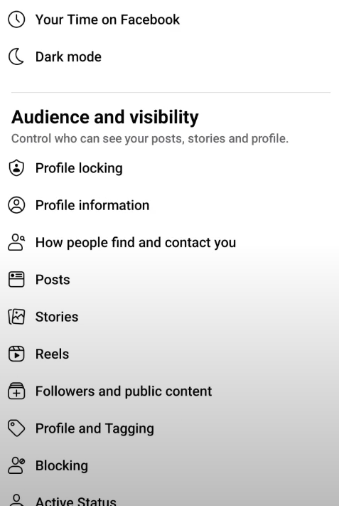 Scroll down to find the Audience and Visibility 