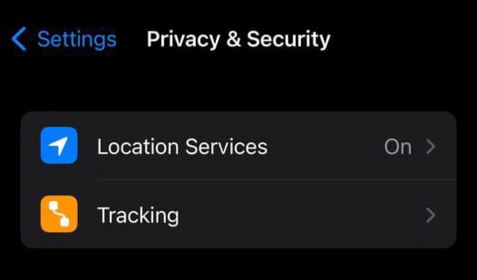 Click on the “Location Services” option and click on the “Facebook” option