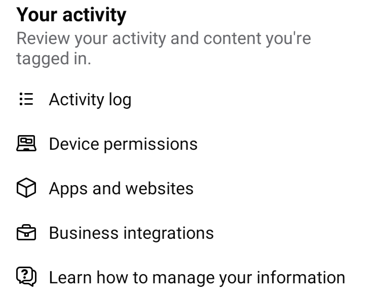 Scroll down to the “Your Activity” section