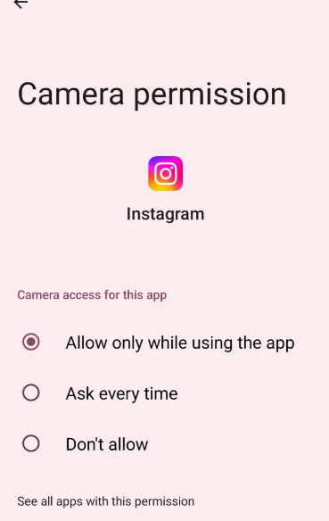 Enable the "Camera" and "Microphone" permissions