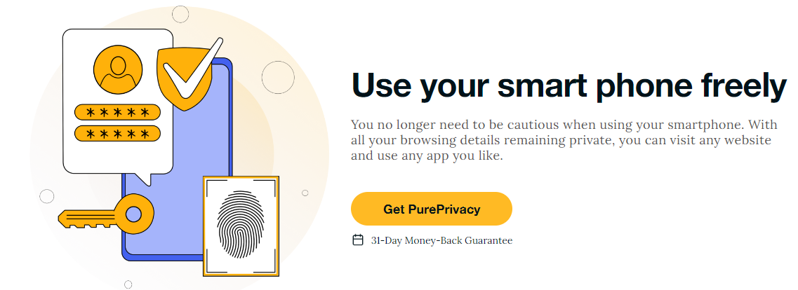 Use smart phone freely with pureprivacy