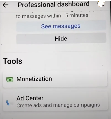 Tap on Monetization Tools