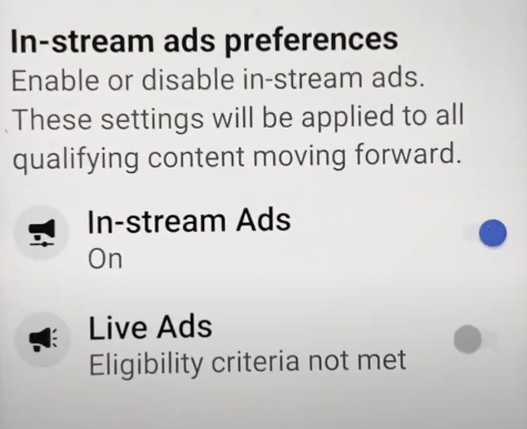 Turn off in-stream advertisements