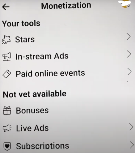 select In-stream advertisements