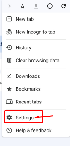 Navigate to chrome settings