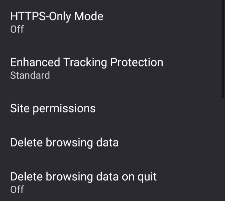 Scroll down and tap on "Enhanced Tracking Protection"