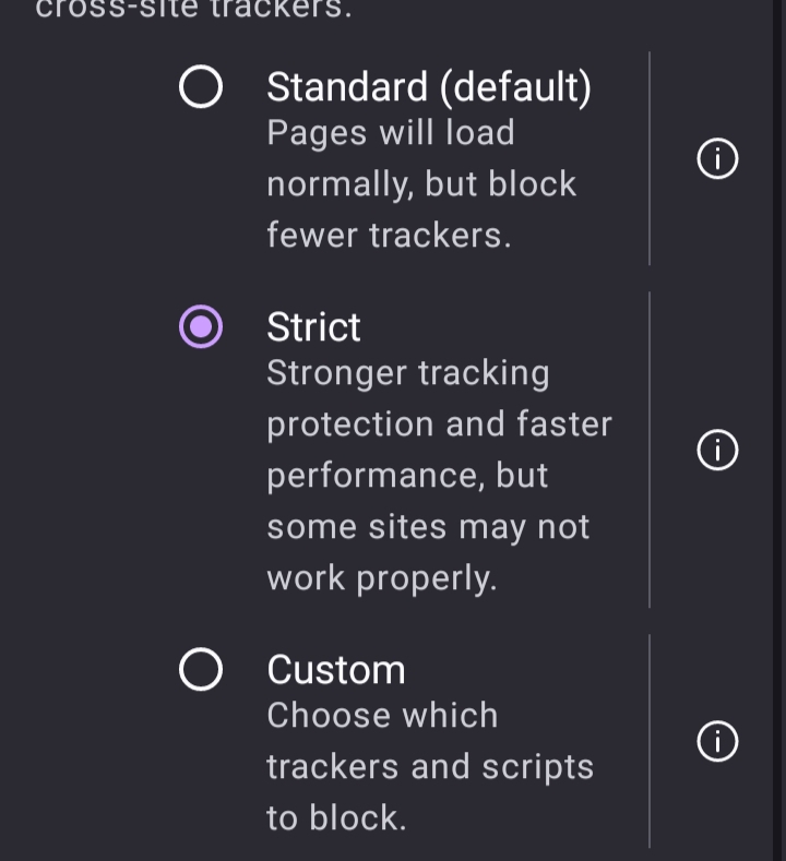 Select "Standard" for balanced protection