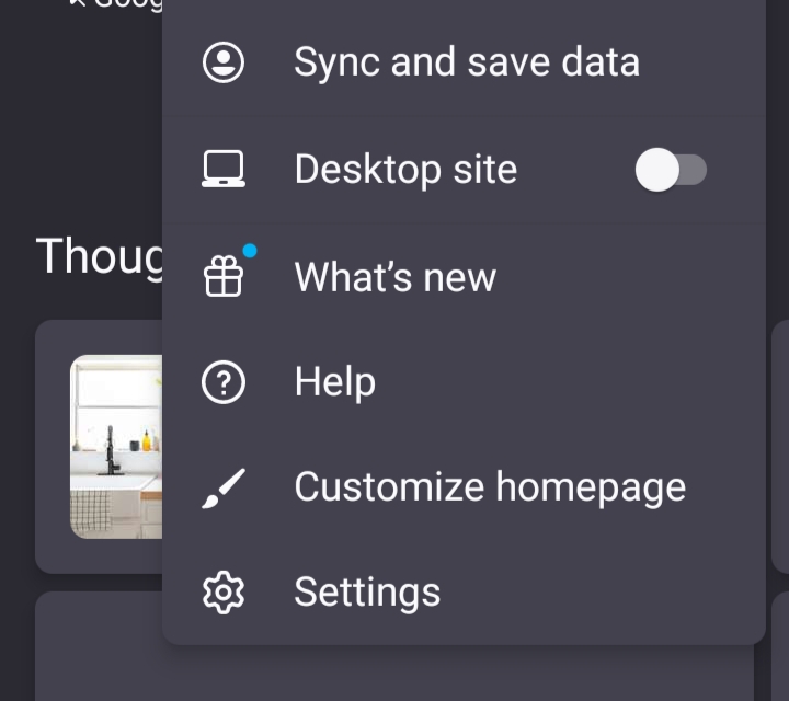 Select the "Settings" option 